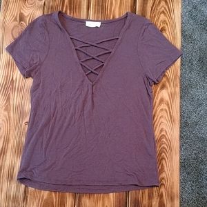 Full Tilt V-Neck Long Crop Top